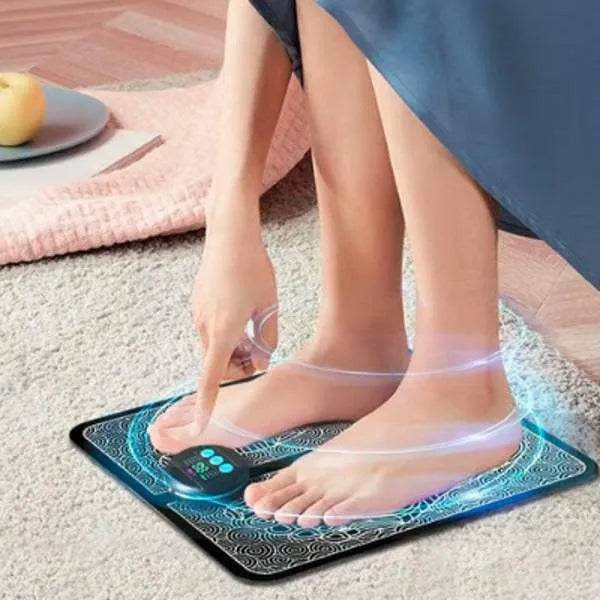 Experience Ultimate Pain Relief & Foot Comfort: EMS Stimulator Massager Foot Mat with 8 Modes and 19 Intensity Levels Foot Massagers - Tophatter Daily Deals